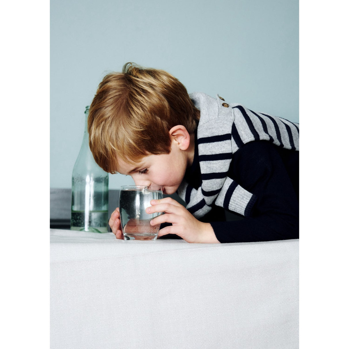 HOLMM Oxford Stripe Obay Cashmere Strikk Sweater