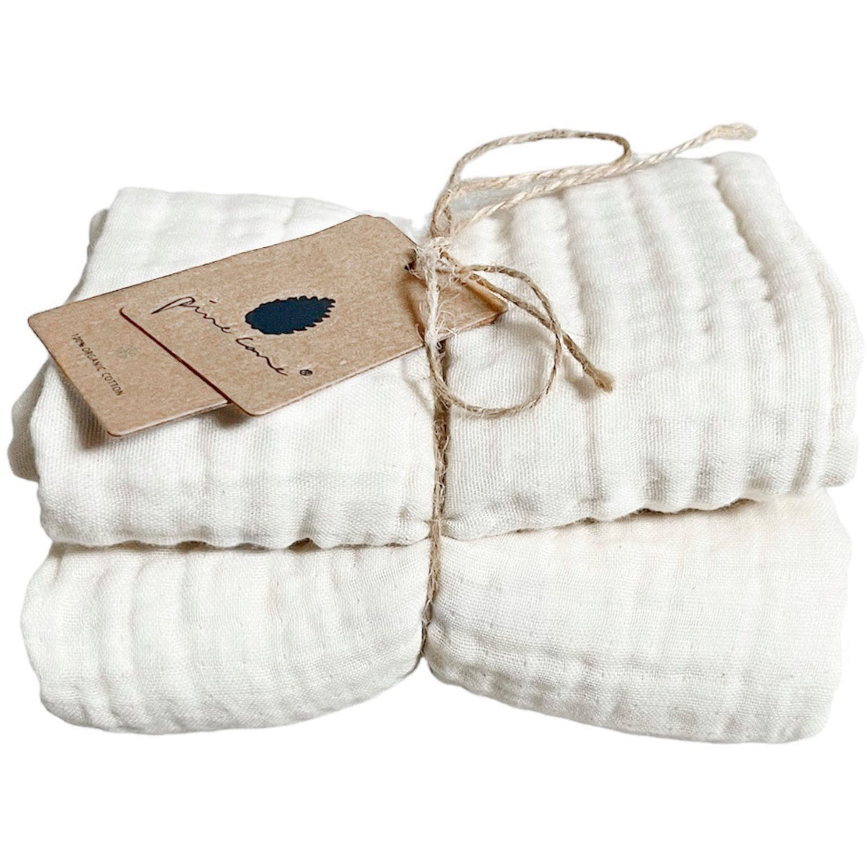 Pine Cone Cream Kadera Tøybleier 4-lags Muslin 2-pakning