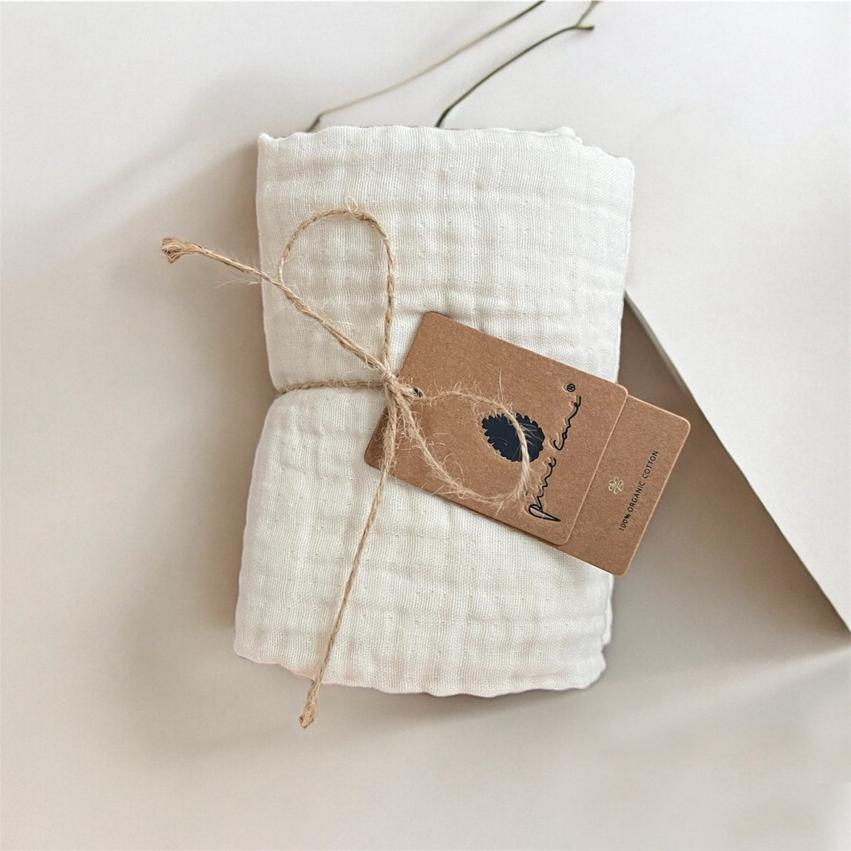 Pine Cone Cream Kadera Tøybleier 4-lags Muslin 2-pakning