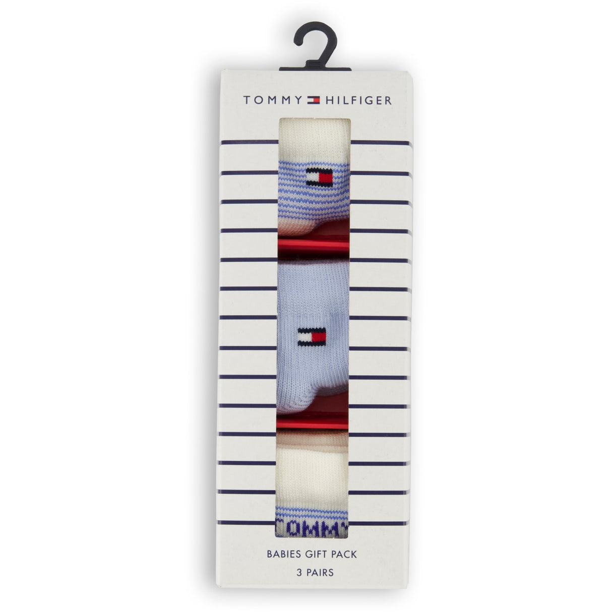 Tommy Hilfiger Light Blue Baby Sokker 3-Pakning Gaveeske Stripe