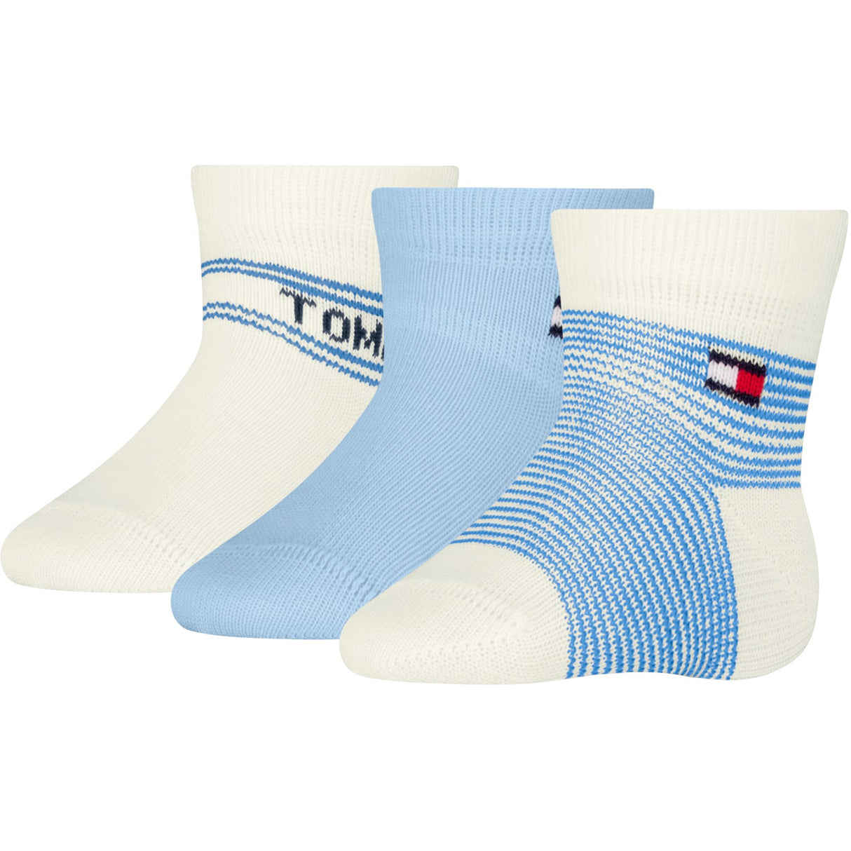 Tommy Hilfiger Light Blue Baby Sokker 3-Pakning Gaveeske Stripe