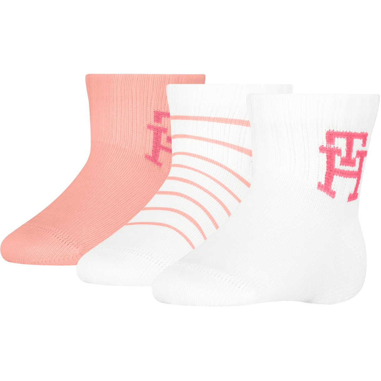 Tommy Hilfiger Pink Baby Sokker 3-Pakning Gaveeske Monogram