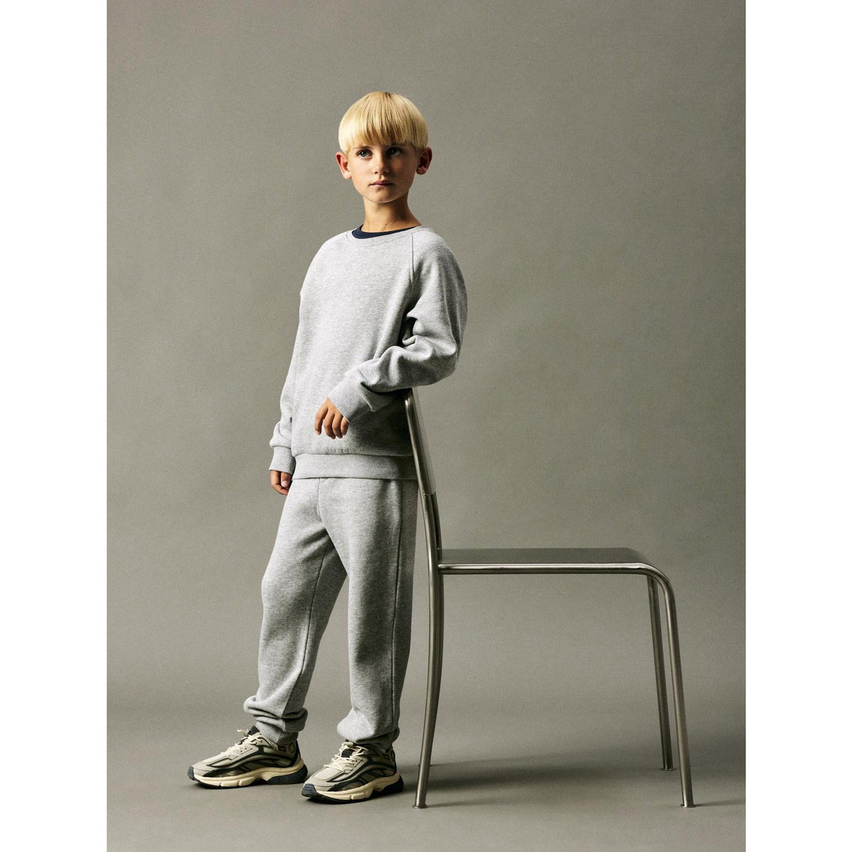 Name It Grey Melange Ohans Regular Collegegenser