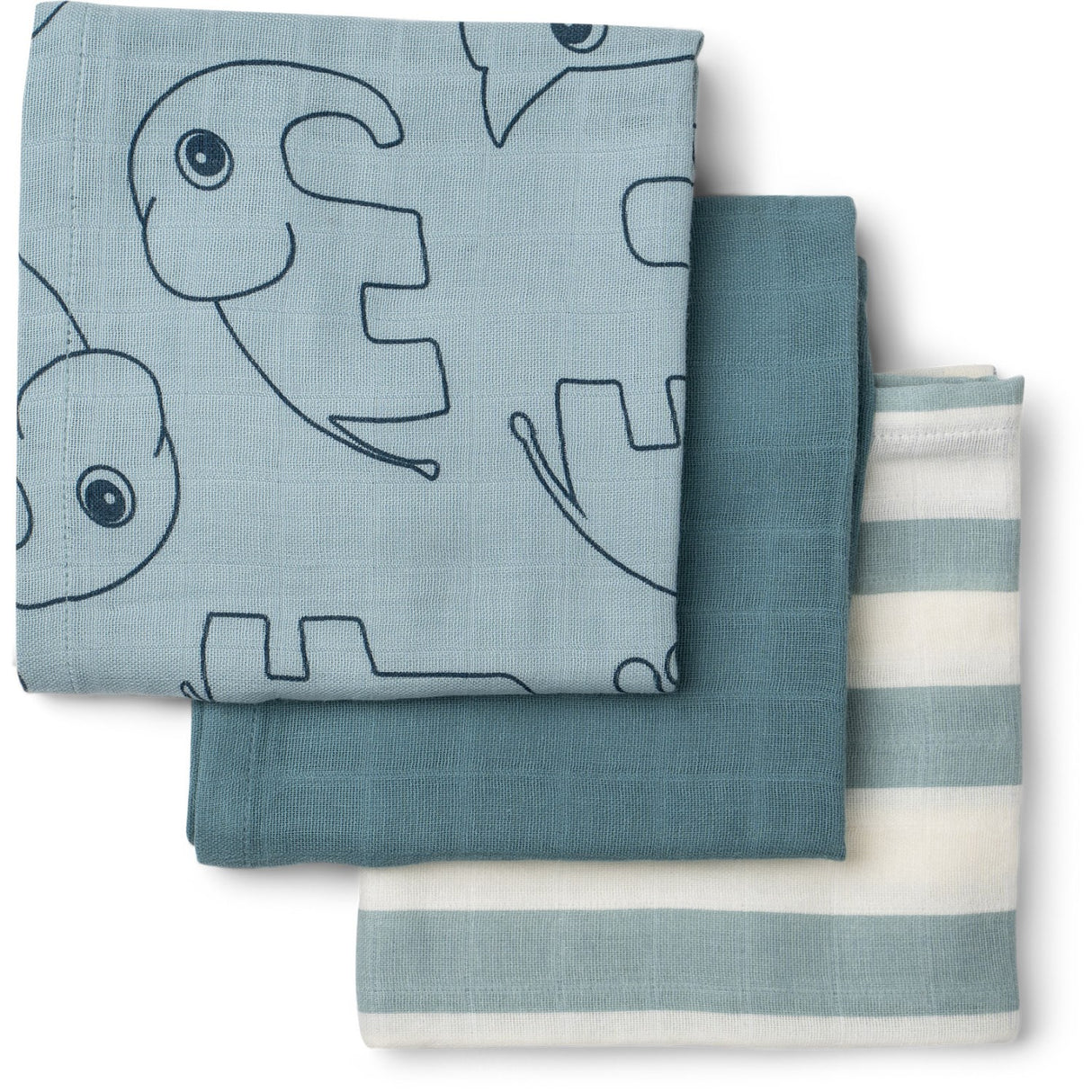 DonebyDeer Blå Tøybleier 3-pakning GOTS Hjort Venner