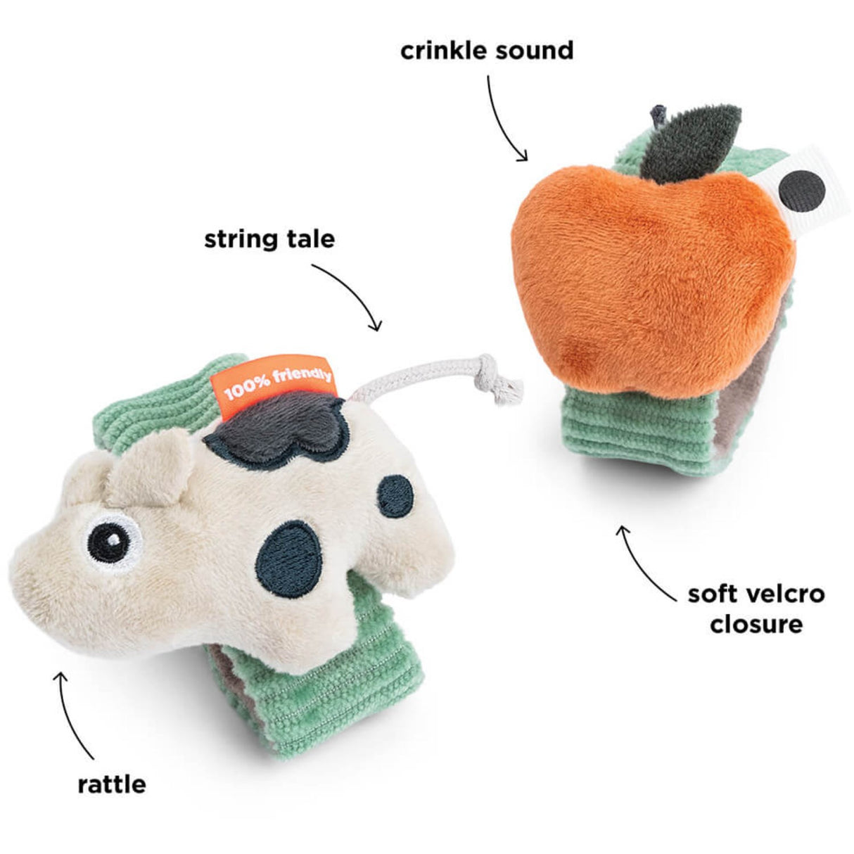 DonebyDeer Grønt Håndleddsraslesett 2 stk. Dotti