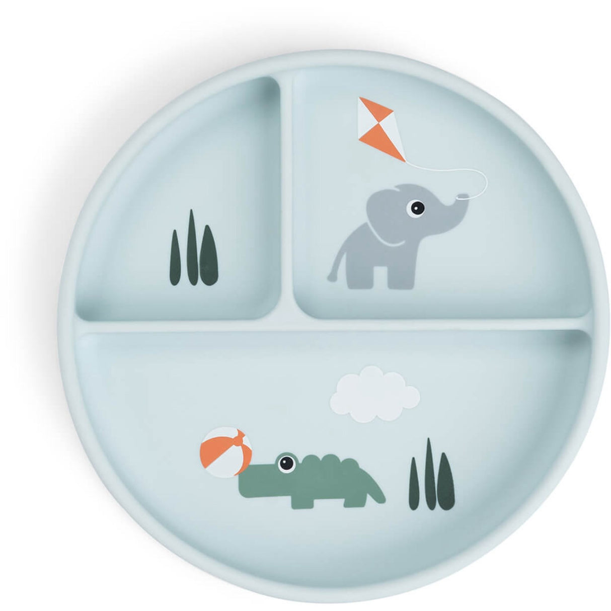 DonebyDeer Blue Stick&Stay Divided Plate Lekeplass