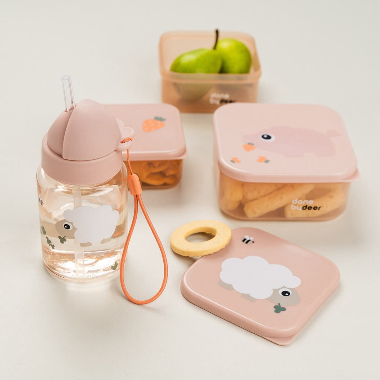 DonebyDeer Powder Vannflaske m/halm Tiny farm