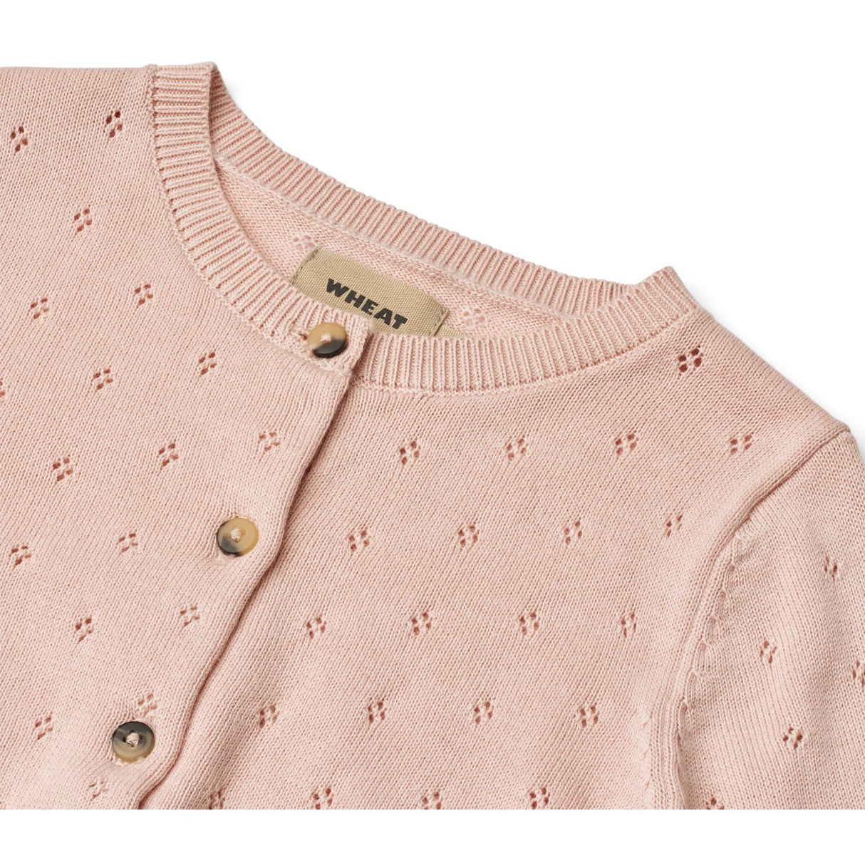 Wheat Powder Strikk Cardigan Maia