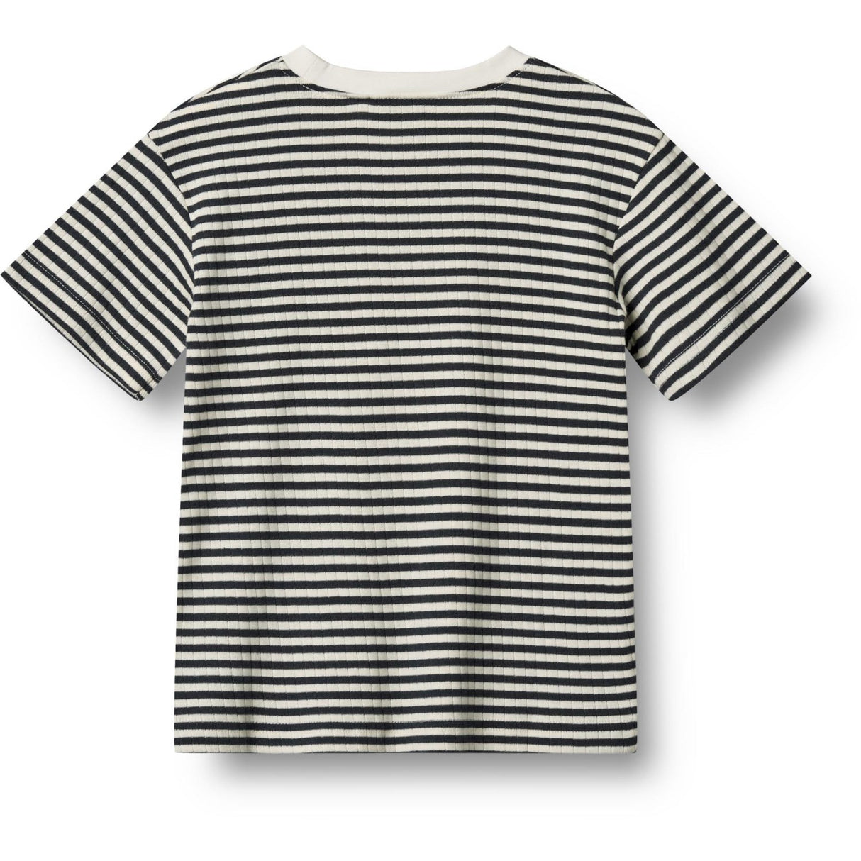 Wheat Navy Rib Stripe T-Skjorte S/S Fabian