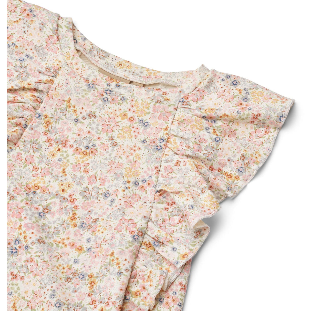 Wheat Bright Flowers Jersey Kjole Ruffle Shirley