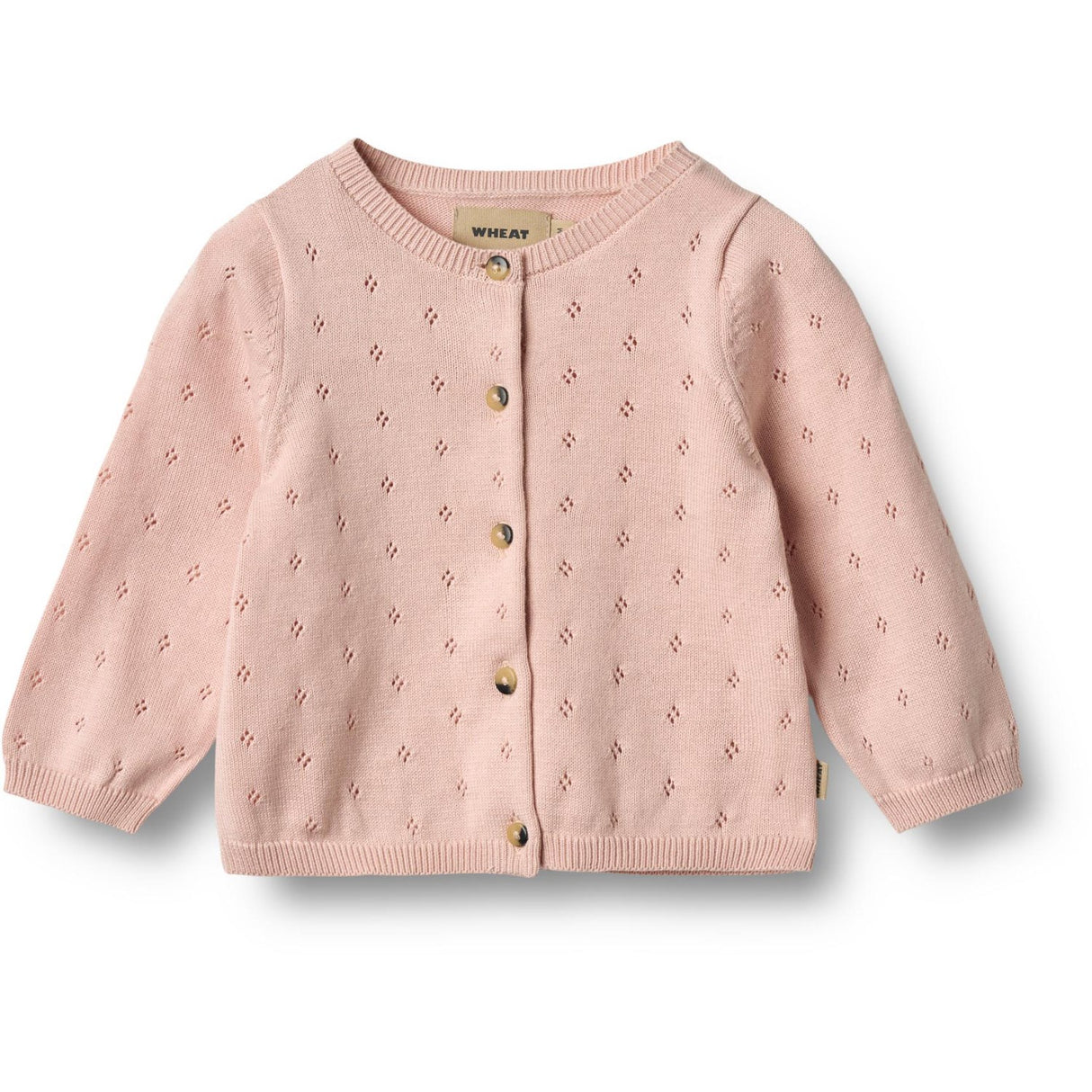 Wheat Powder Strikk Cardigan Maia