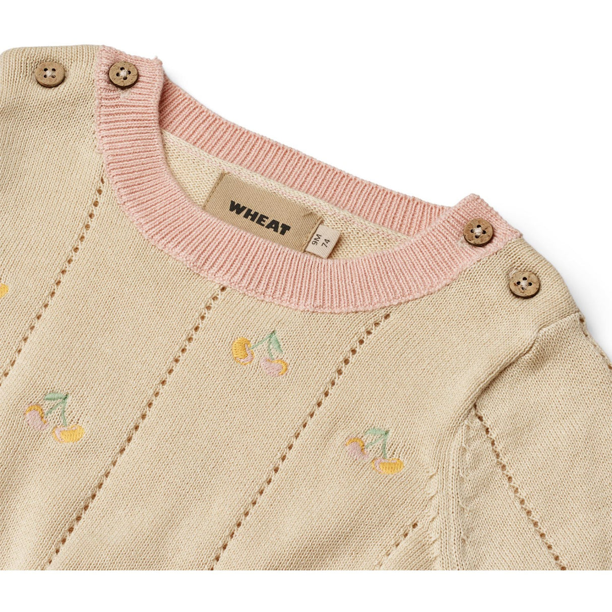 Wheat Sandshell Strikk Topp S/S Malvina