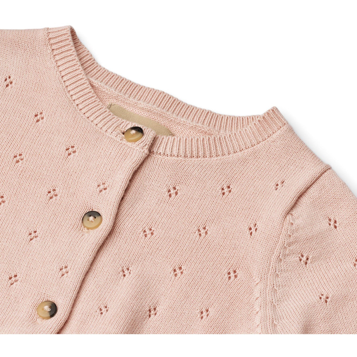 Wheat Powder Strikk Cardigan Maia