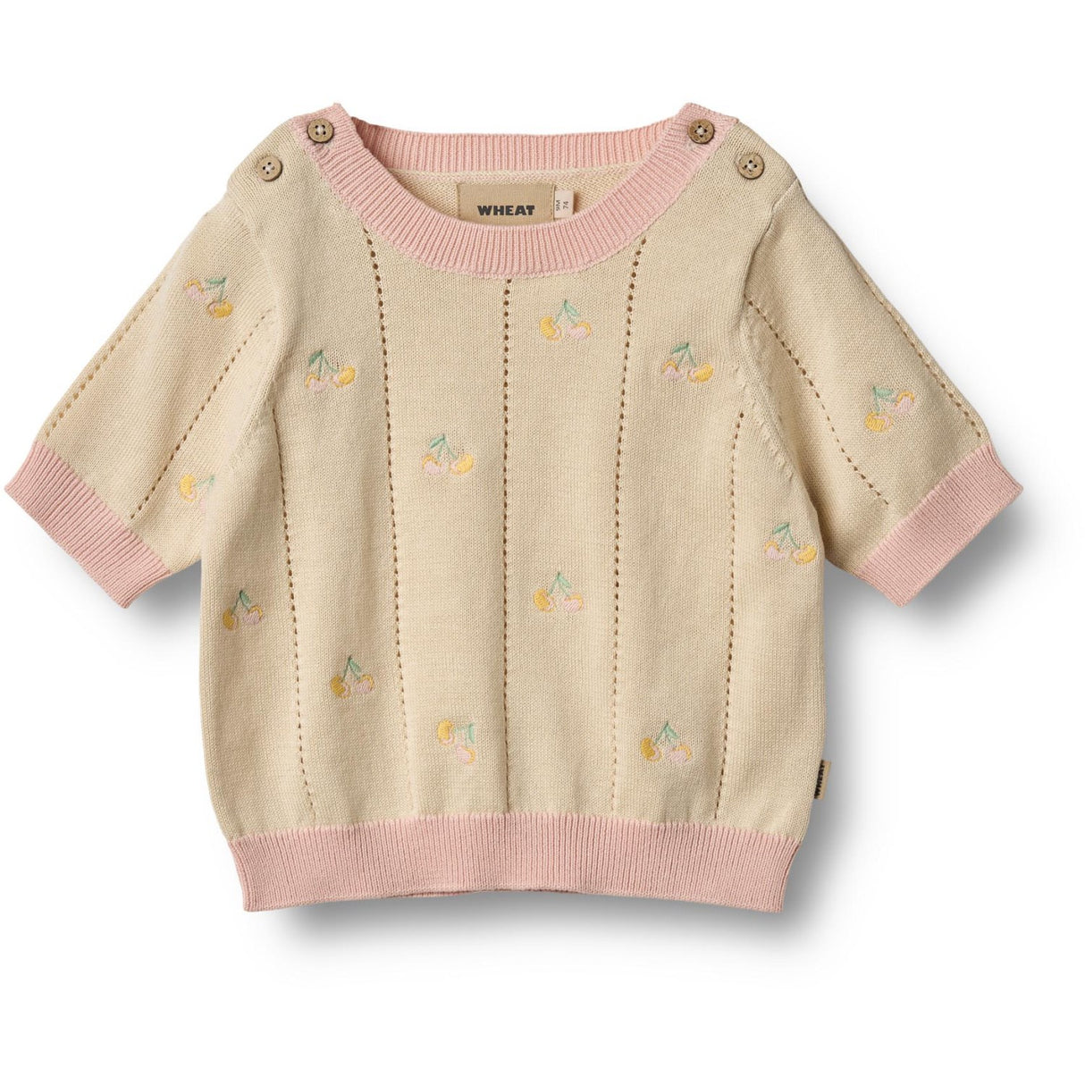 Wheat Sandshell Strikk Topp S/S Malvina