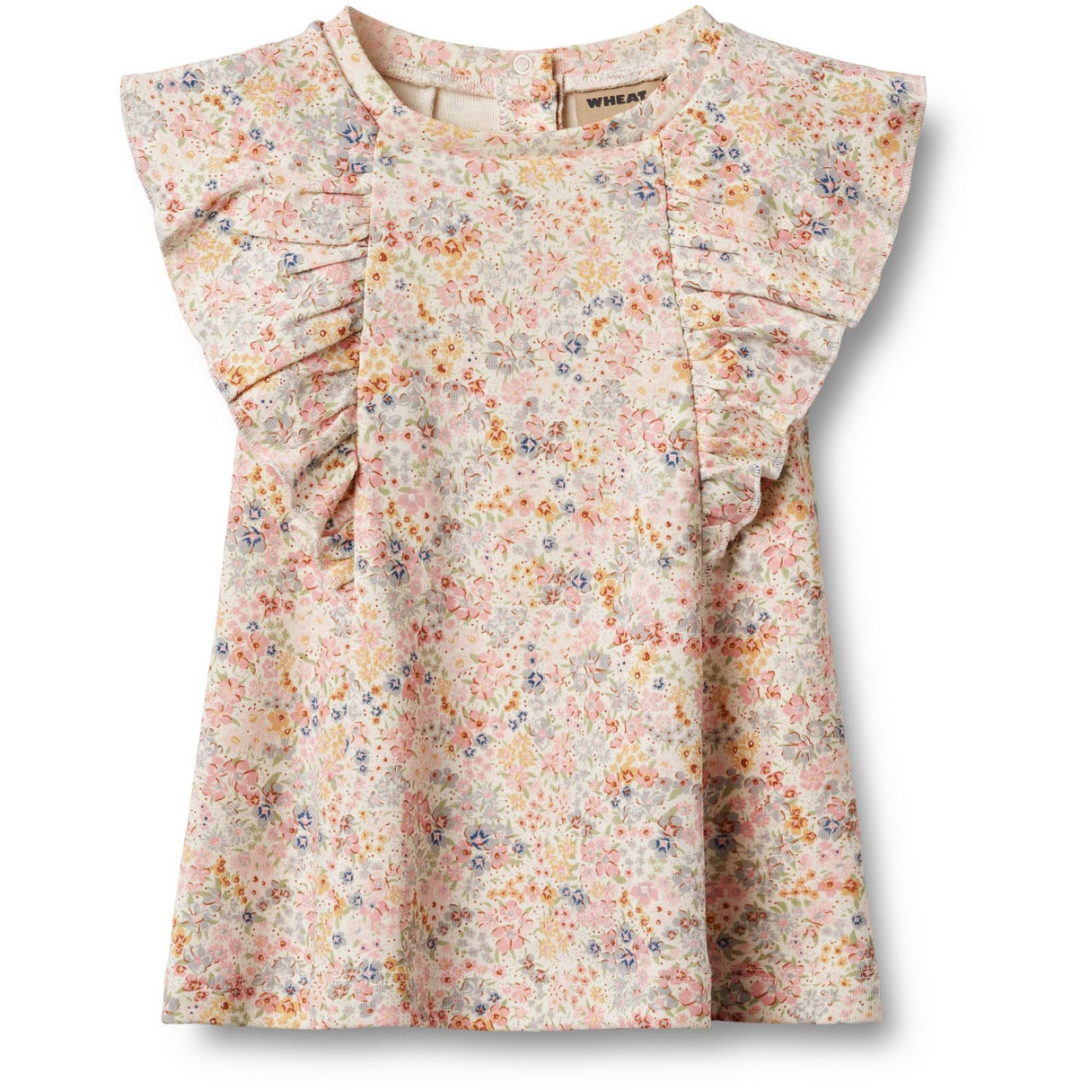 Wheat Bright Flowers Jersey Kjole Ruffle Shirley