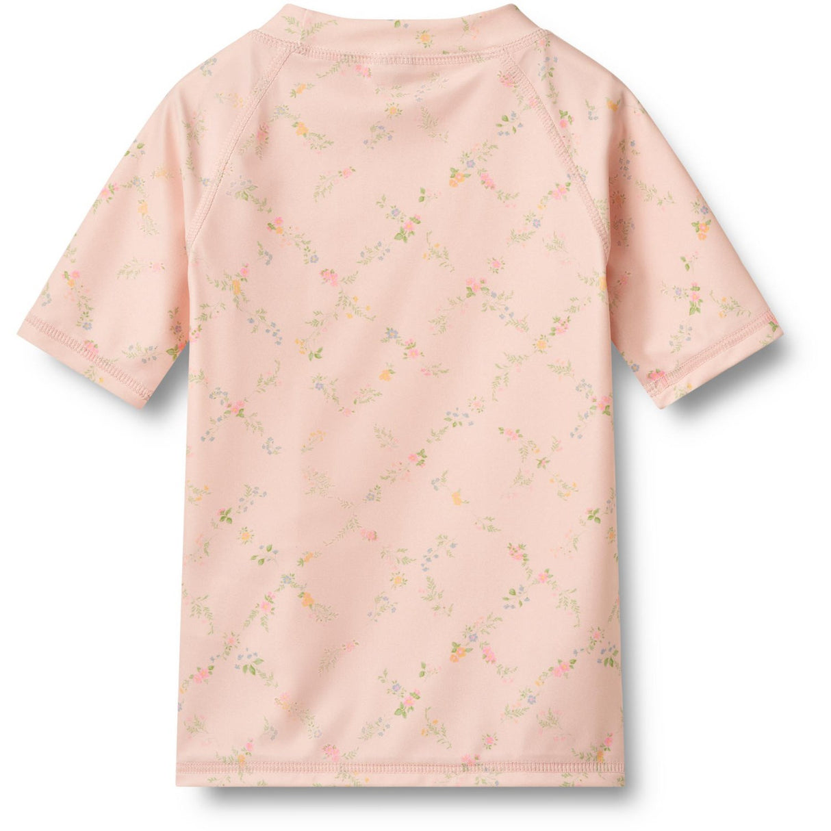 Wheat Powder Checked Flowers Swim T-Skjorte S/S Jackie