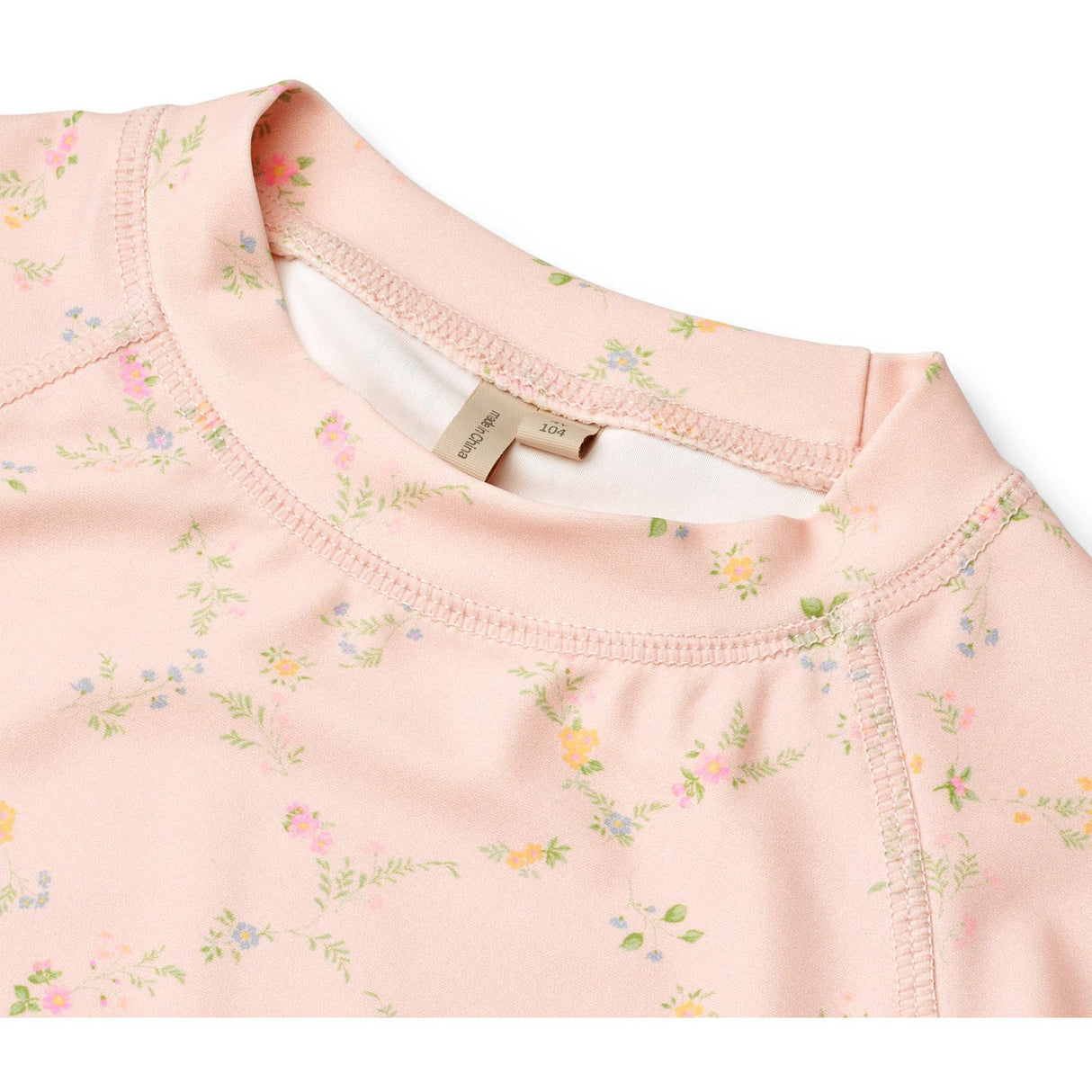 Wheat Powder Checked Flowers Swim T-Skjorte S/S Jackie