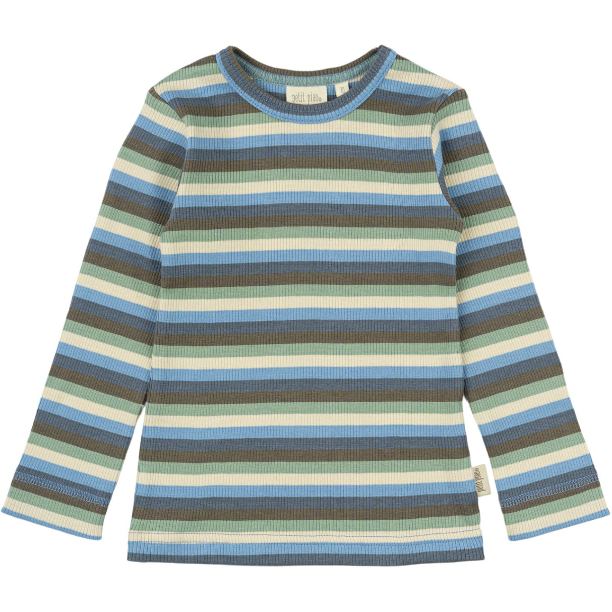 Petit Piao Allure Blue Multi Stripe Bluse Modal Multi Striped