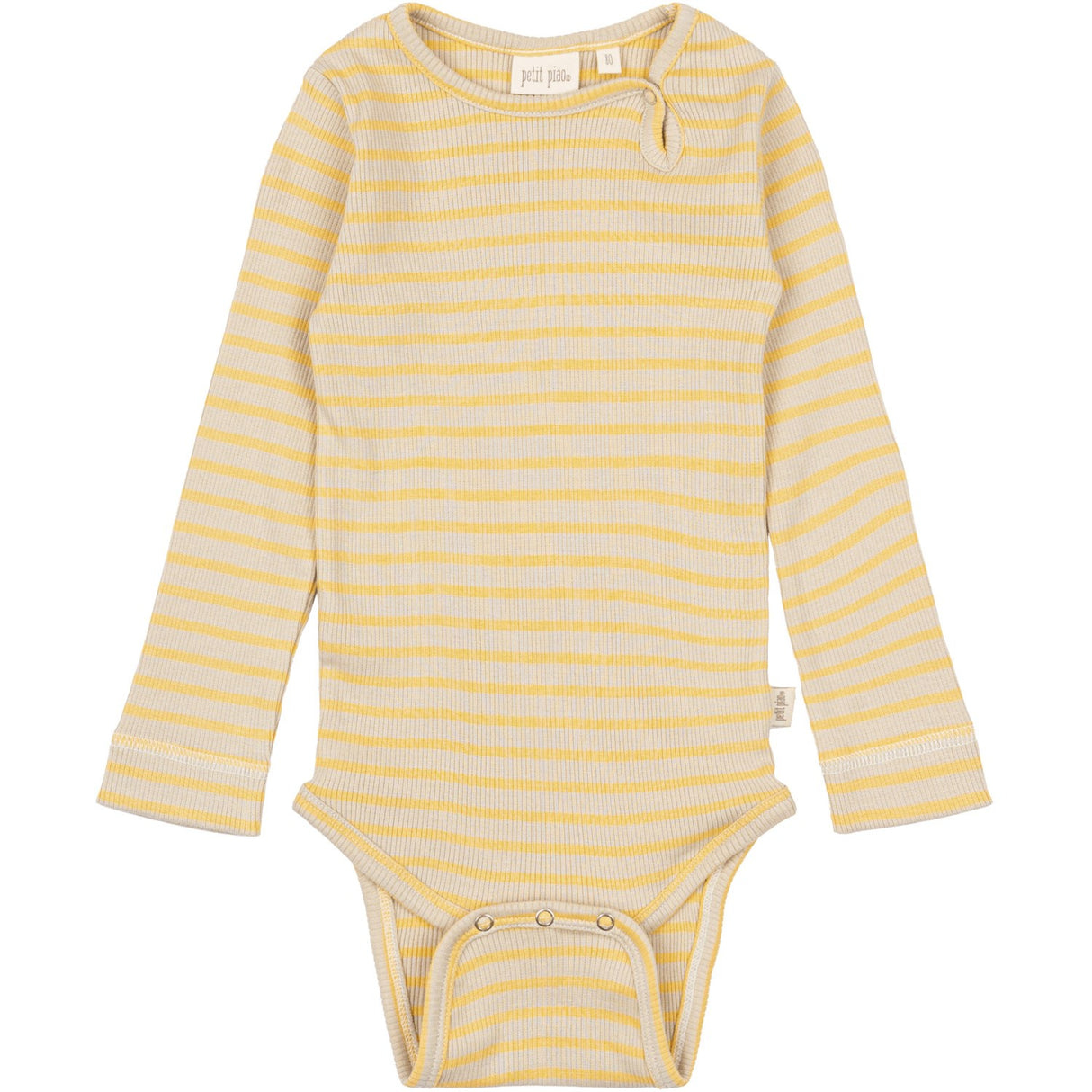 Petit Piao Yellow Sun/Dark Off White Body L/S Modal Striped