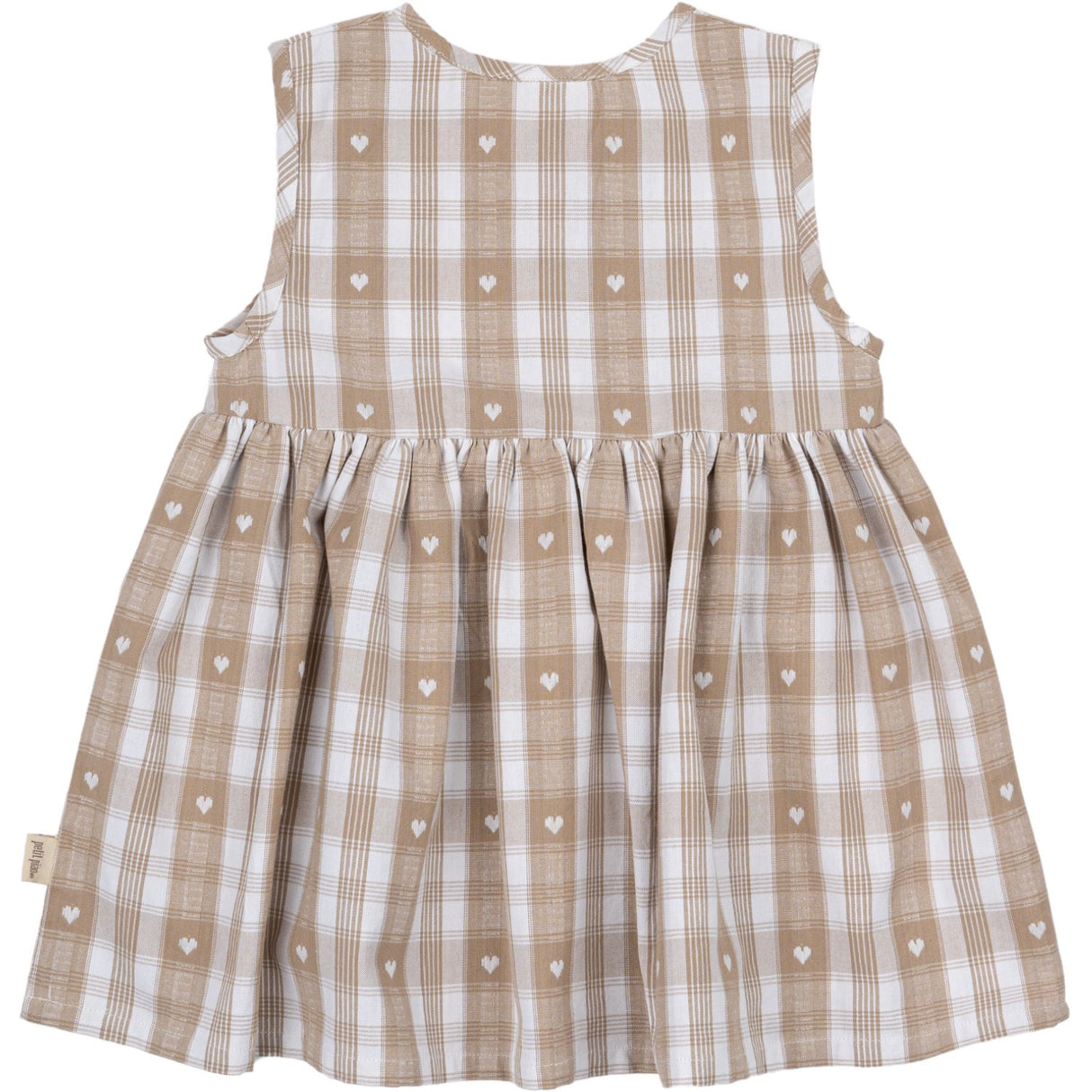 Petit Piao Off White Heart Kjole S/L Woven