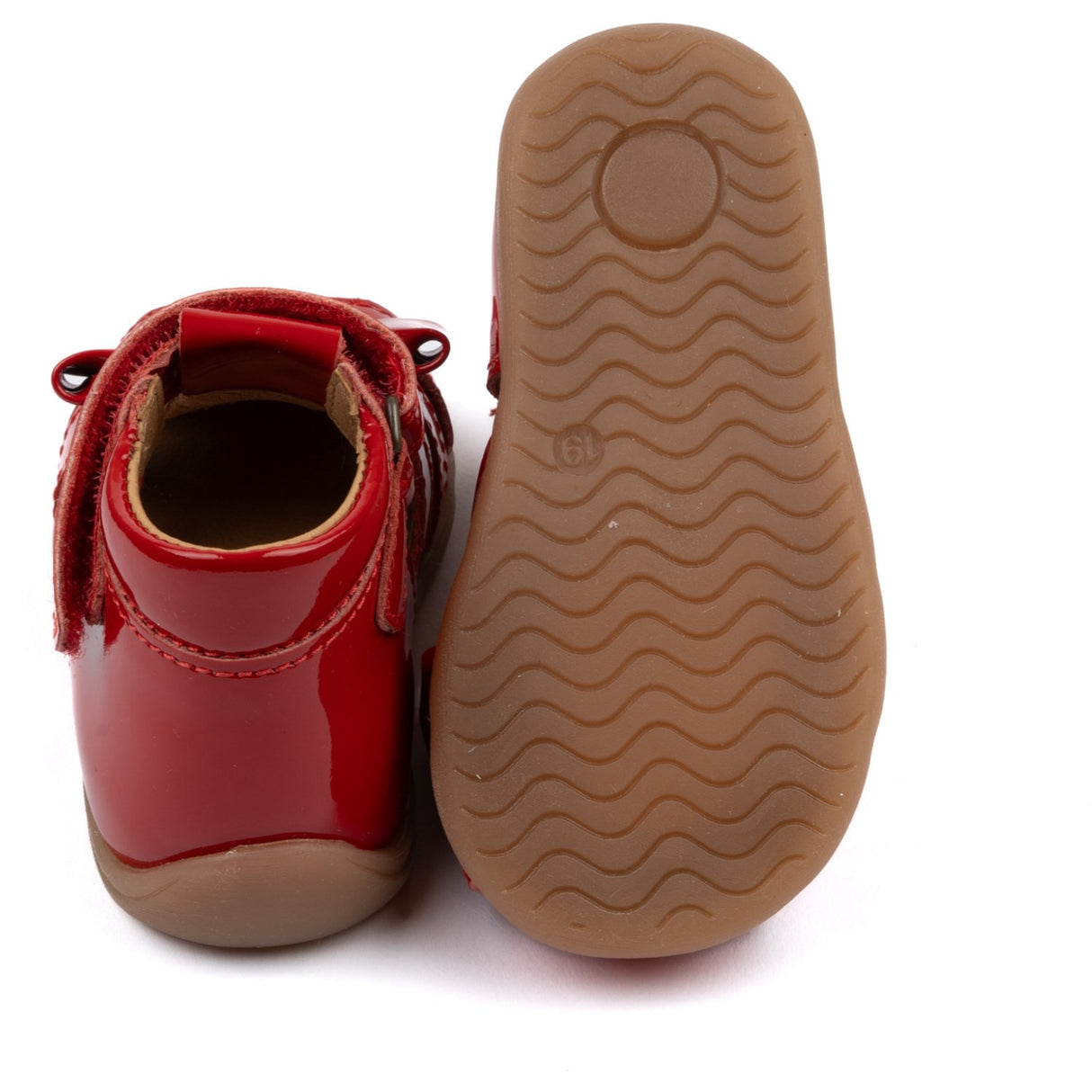 Pom Pom Red Patent Starters™ Bue Borrelås Sandal