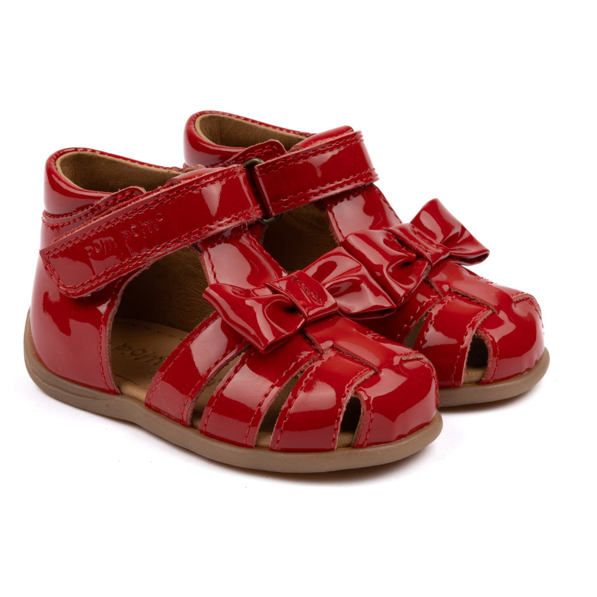 Pom Pom Red Patent Starters™ Bue Borrelås Sandal