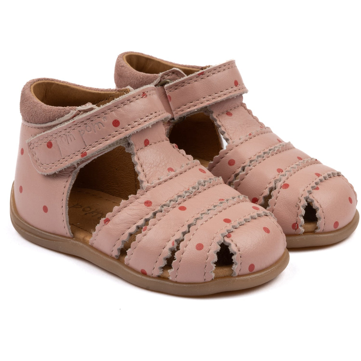 Pom Pom Old Rose Dot Starters™ Scallop Borrelås Sandal