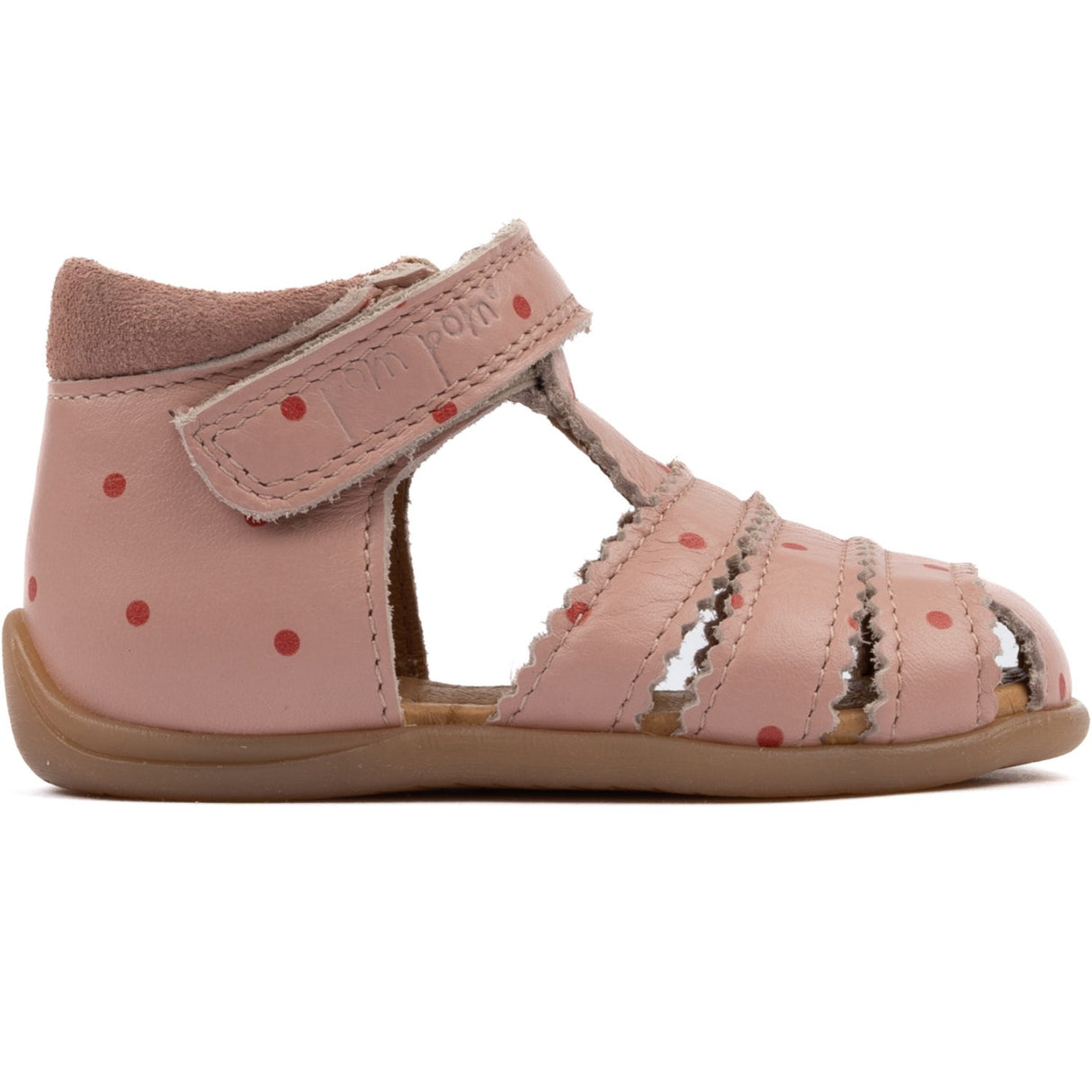 Pom Pom Old Rose Dot Starters™ Scallop Borrelås Sandal