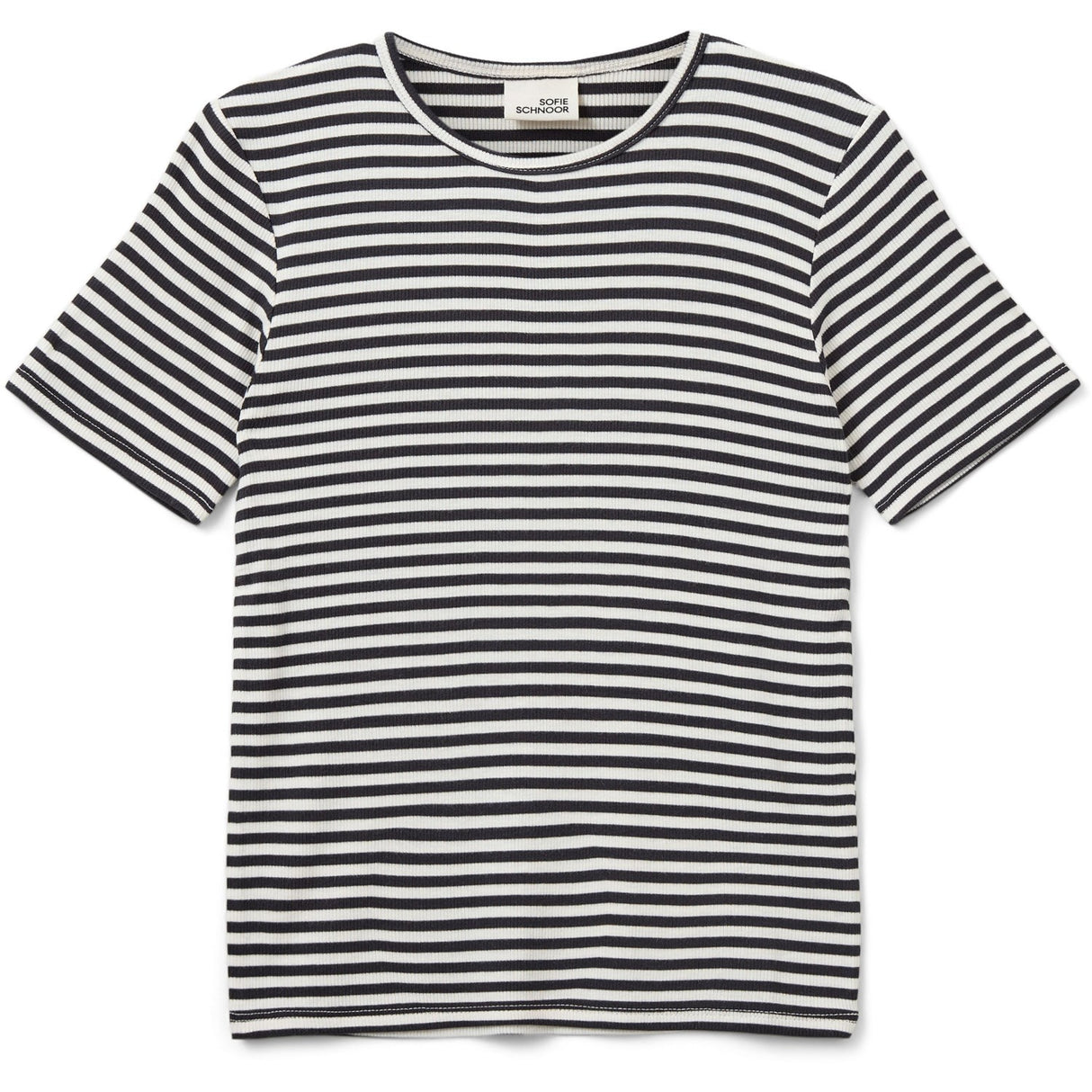 Sofie Schnoor Black Striped Nataliasy Rib T-Skjorte