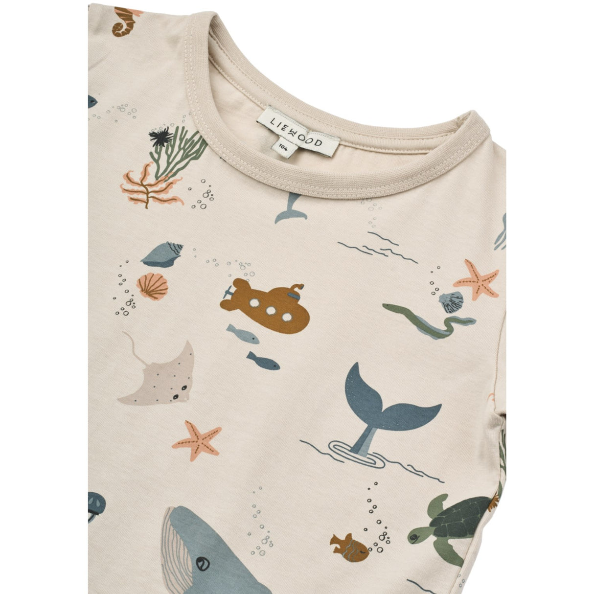 LIEWOOD Sea Creature / Sandy Apia Printed Shortsleeve T-Skjorte