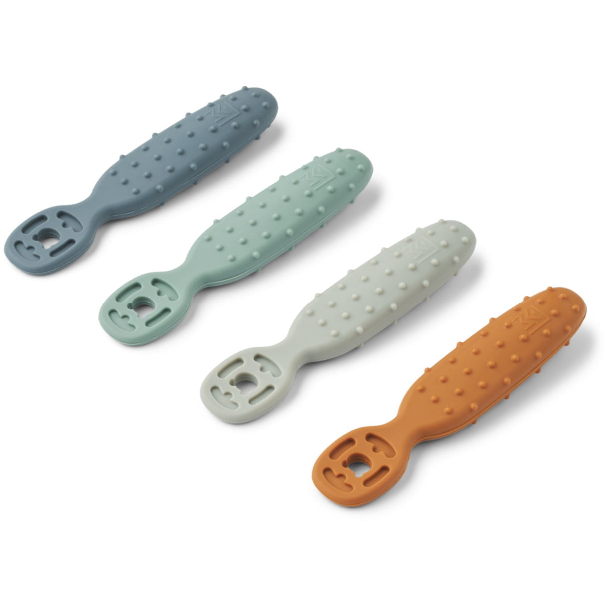 LIEWOOD Whale Blue Multi Mix Caelia Baby Learning Skje 4-Pakke