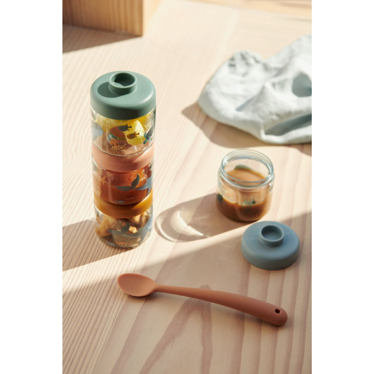 LIEWOOD Sea Creature / Sandy Dominique Baby Food Tritan Boxes 4-Pakke