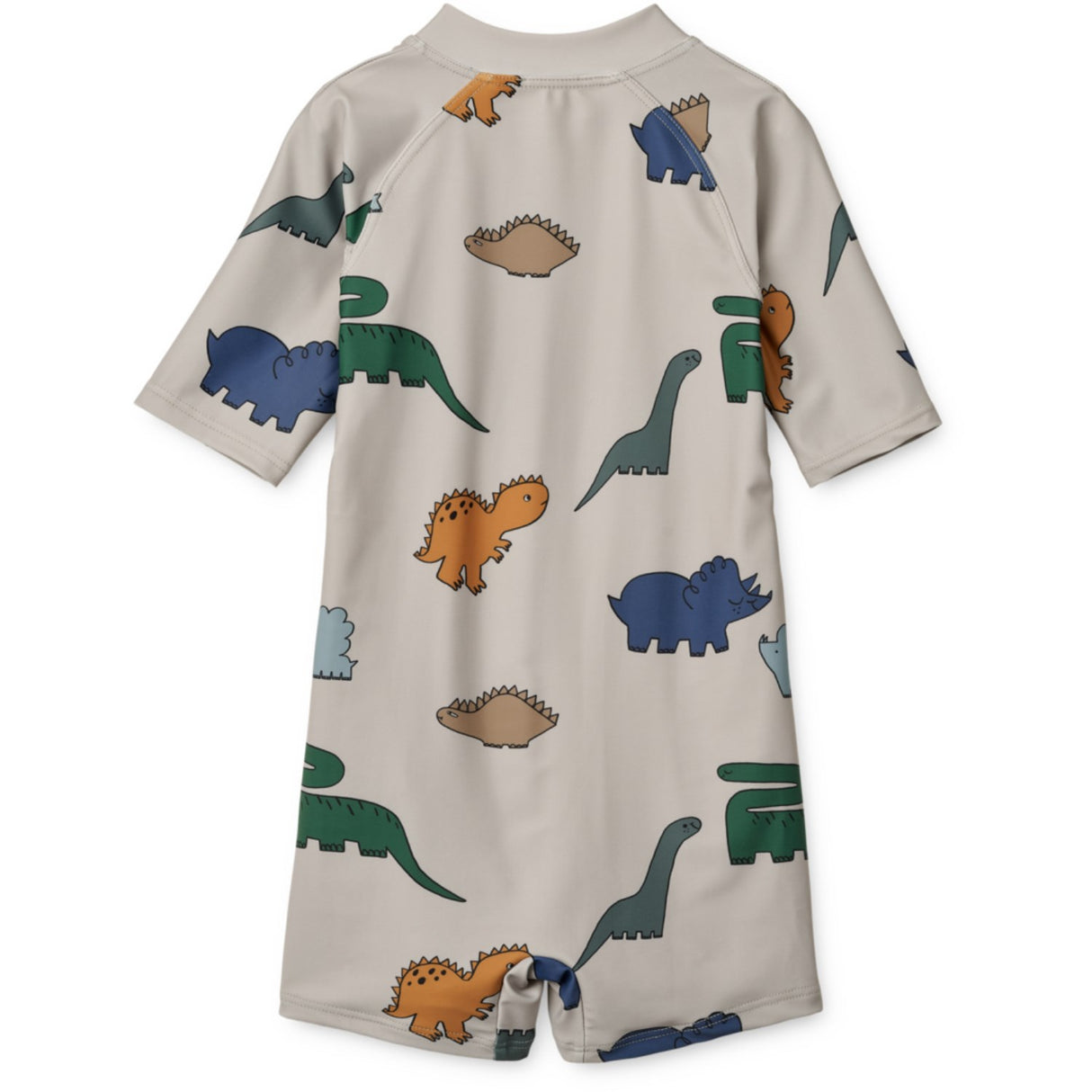 LIEWOOD Dinosaurs / Mist Max Printed Shortsleeve Swim Buksedrakt