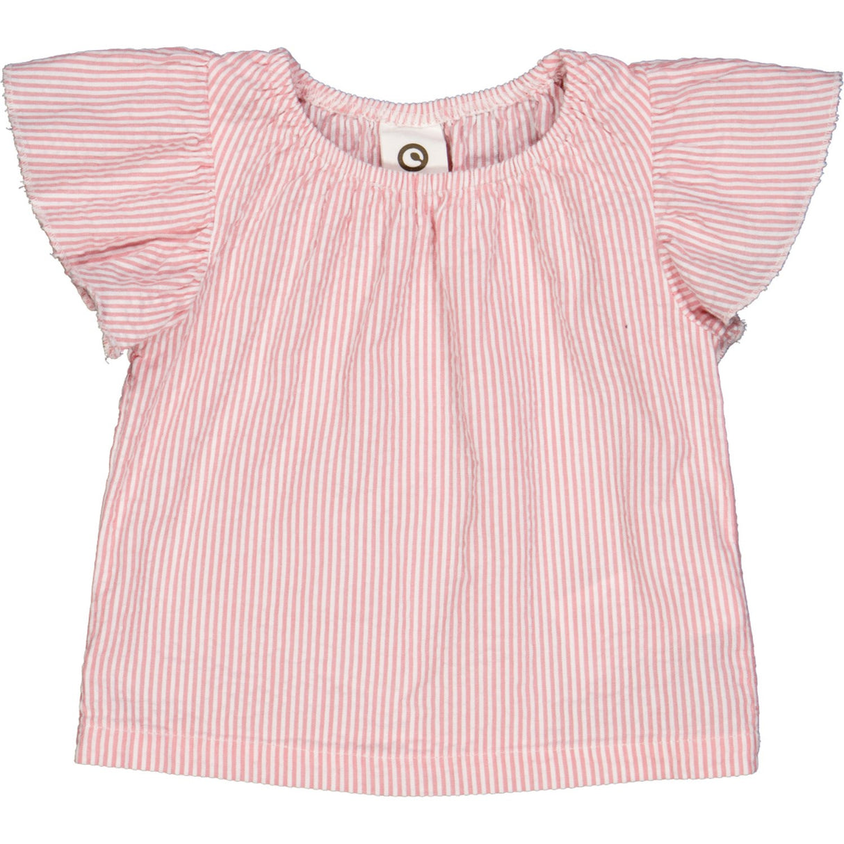 Müsli Balsam Cream/ Bubblegum Seersucker Stripe Frill Topp Baby
