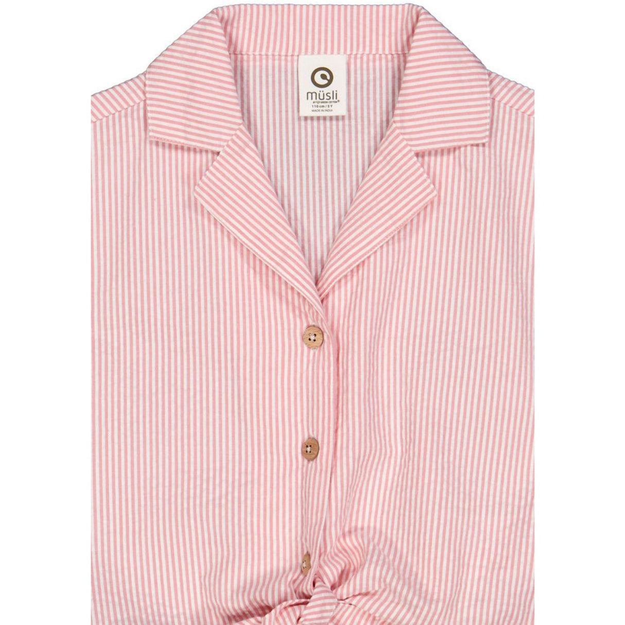 Müsli Balsam Cream/ Bubblegum Seersucker Stripe Crop Skjorte