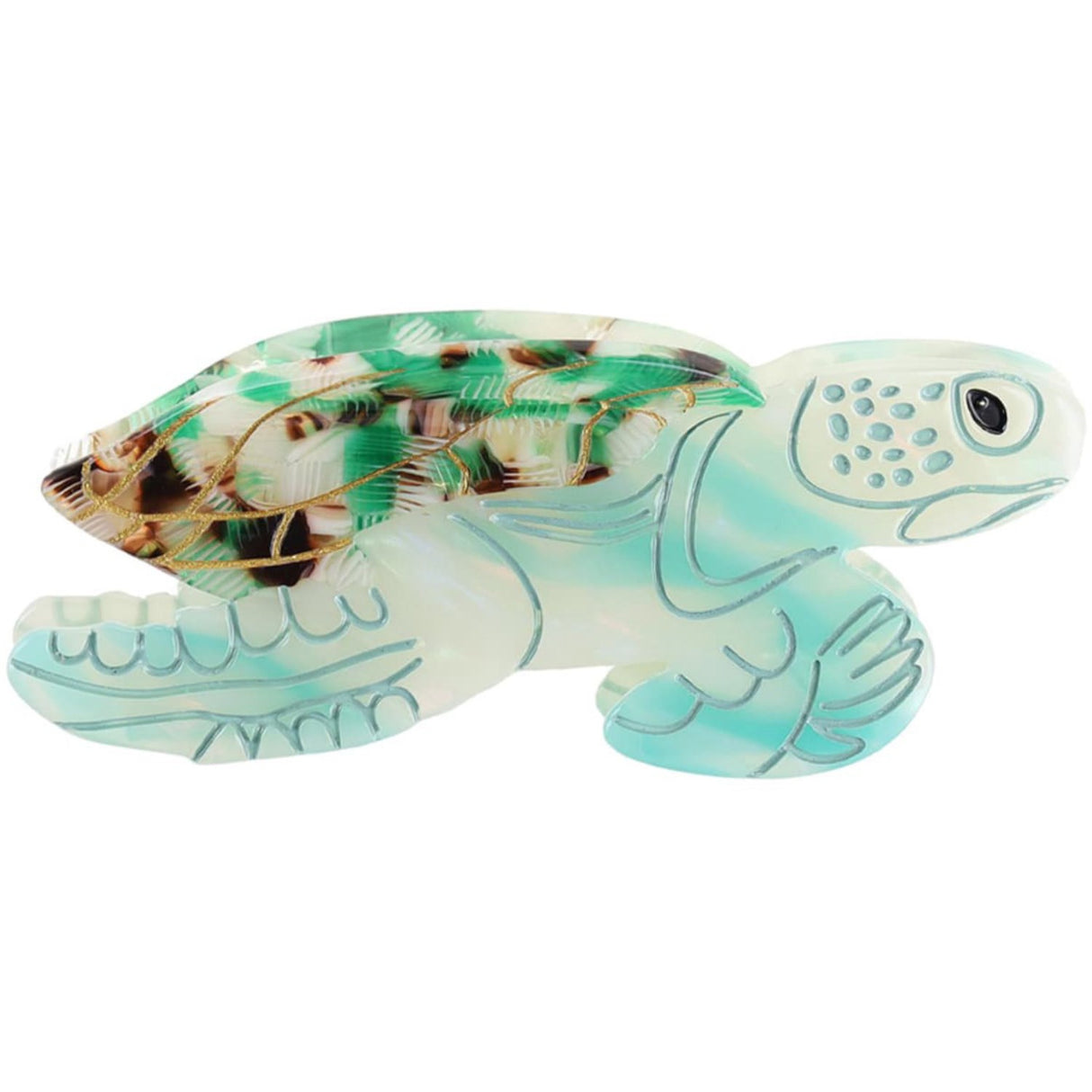 Bow's by Stær skilpadde hårspenne - turkis / grønn