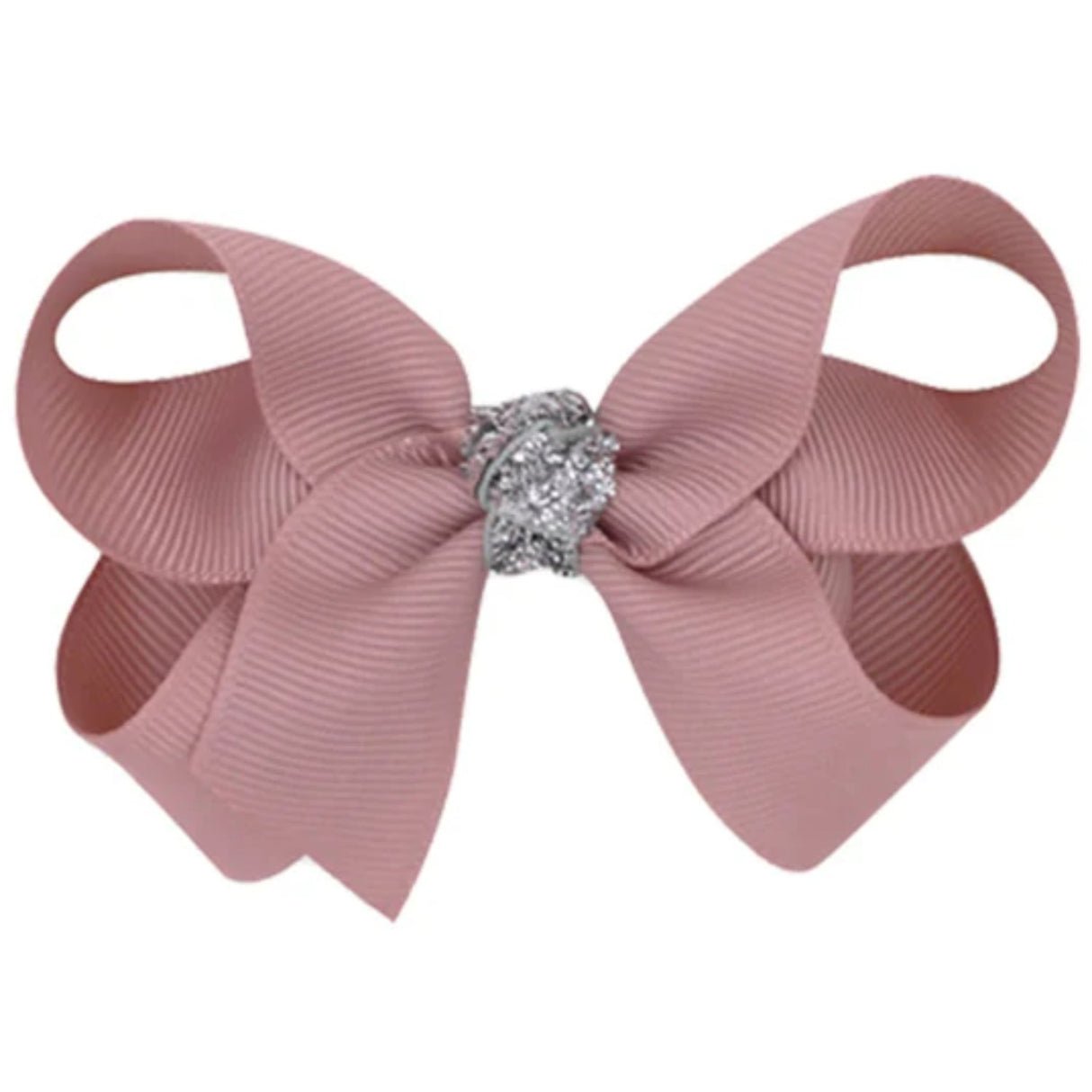 Bow's by Stær Classic Sløyfe - Antikk Rose/Sølv Glitter - 8 cm