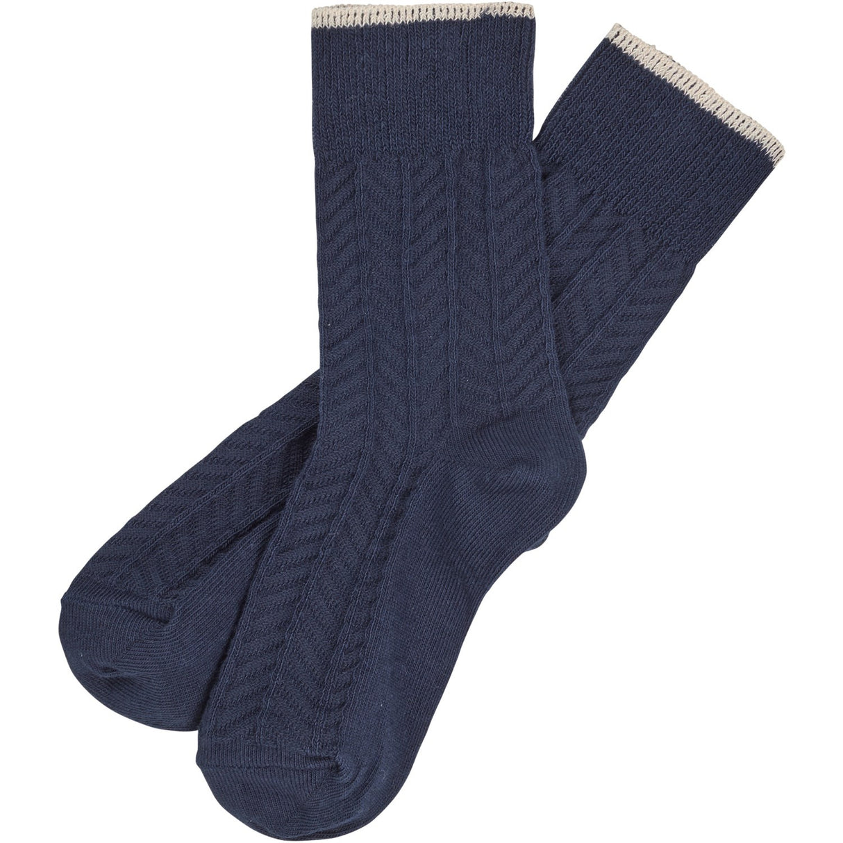 FUB dark navy Herringbone Strømper 2-Pack