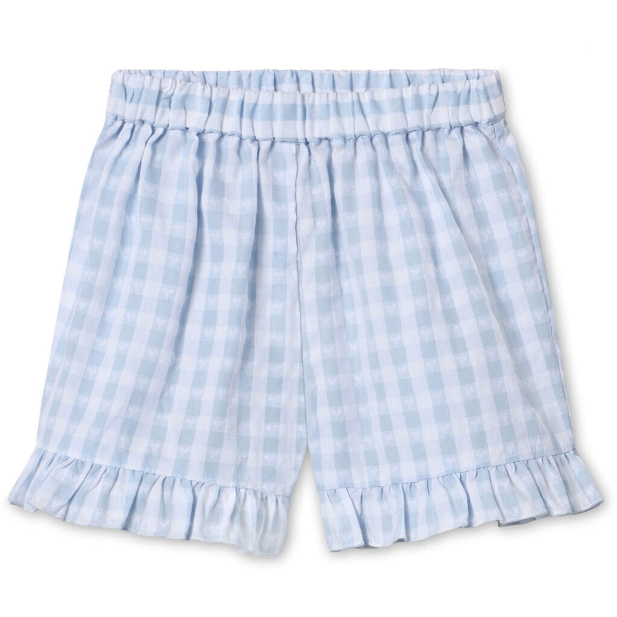 Fliink Dream Blue Check Pari Ruffle Shorts
