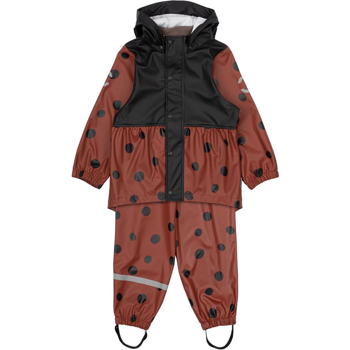 Mikk-Line Henna Ladybug Suspenders Rain Sett