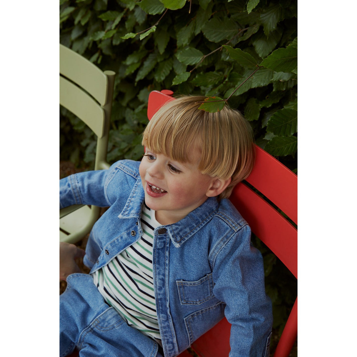 COPENHAGEN COLORS Lt Blue Indigo Washed Organic Jeans Jakke