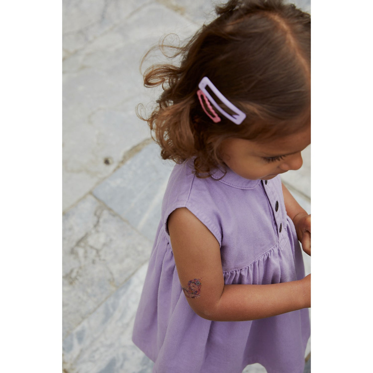 COPENHAGEN COLORS Lavender Organic Twill Kjole m. Halsbånd