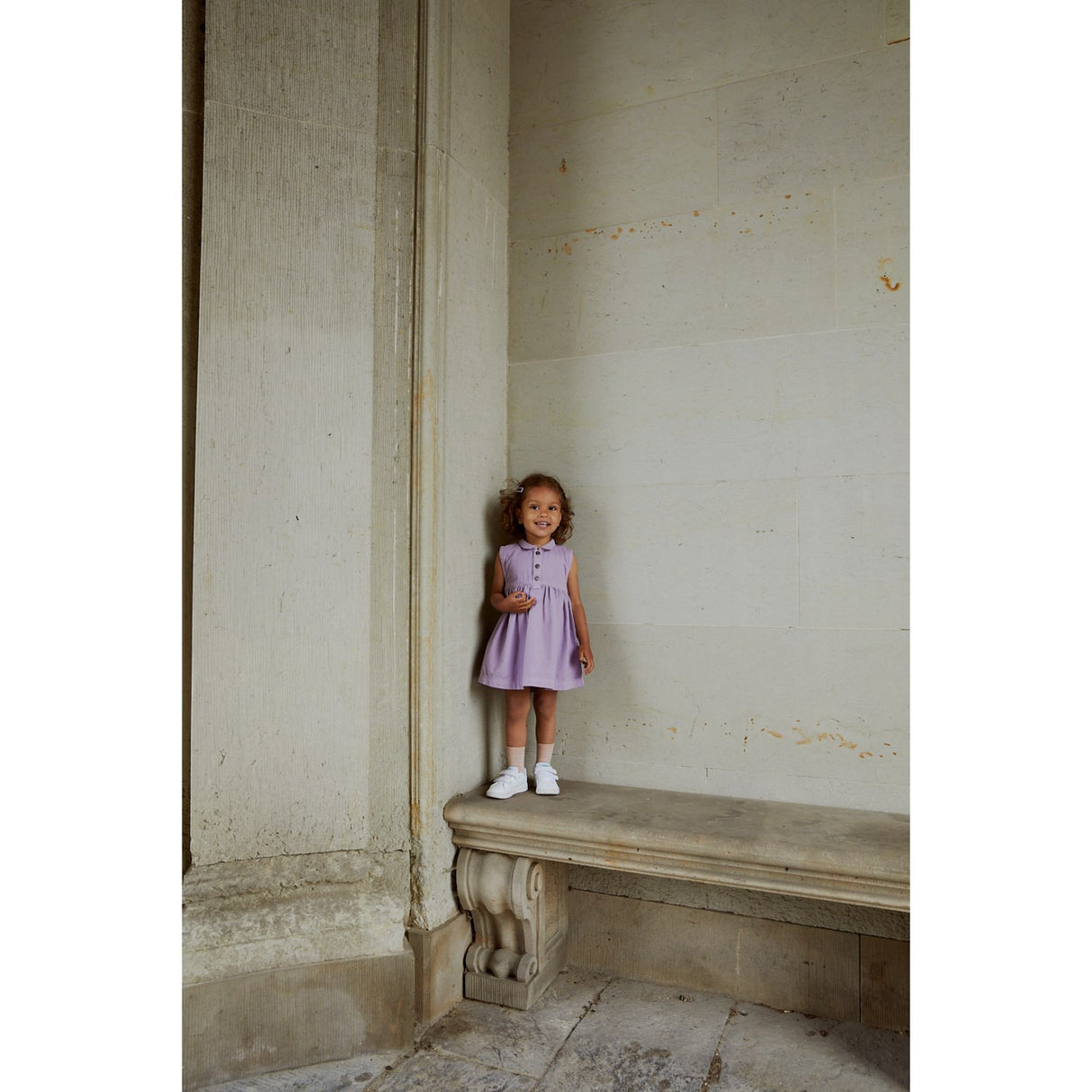 COPENHAGEN COLORS Lavender Organic Twill Kjole m. Halsbånd