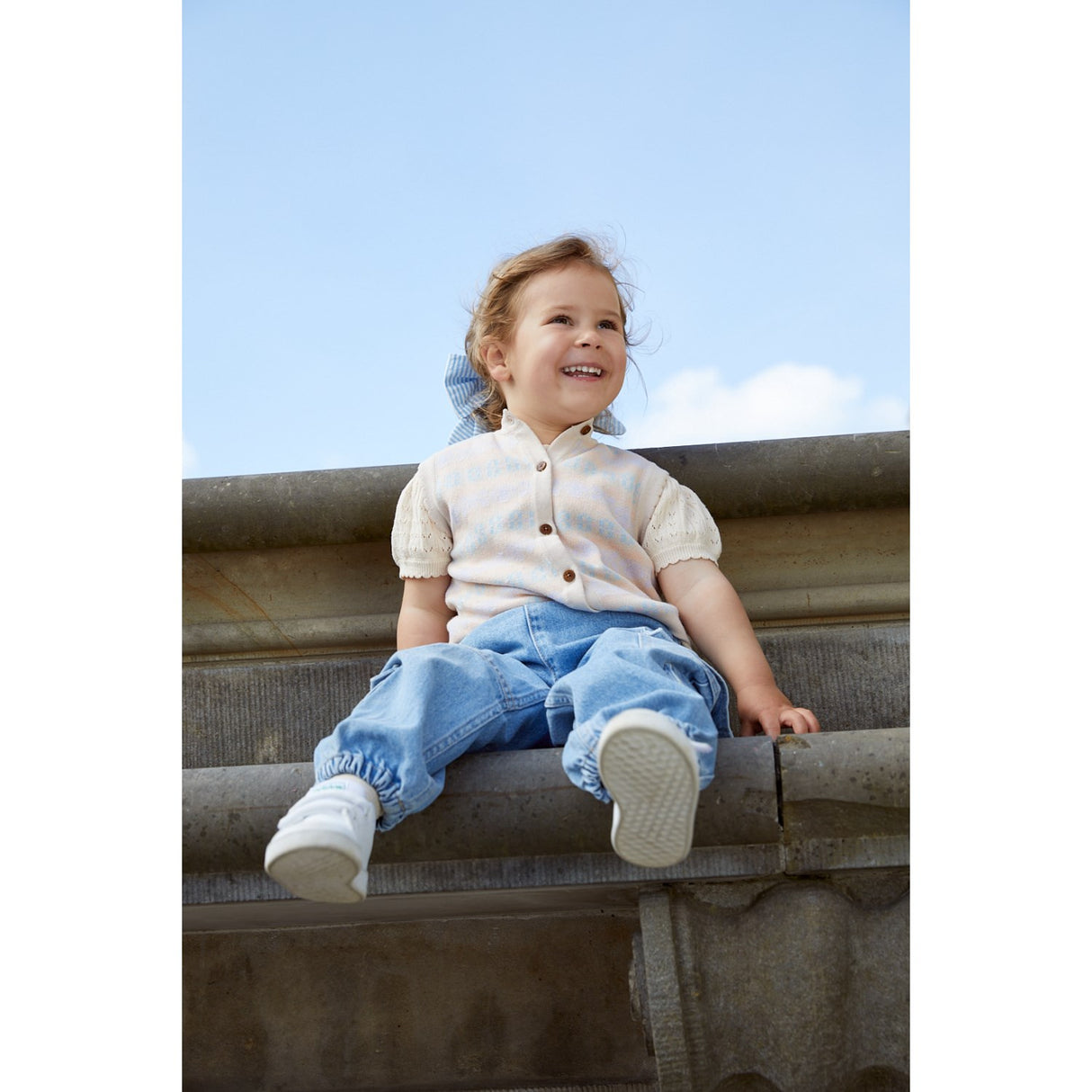 COPENHAGEN COLORS Lt Blue Indigo Washed Organic Cargo Denim Bukser