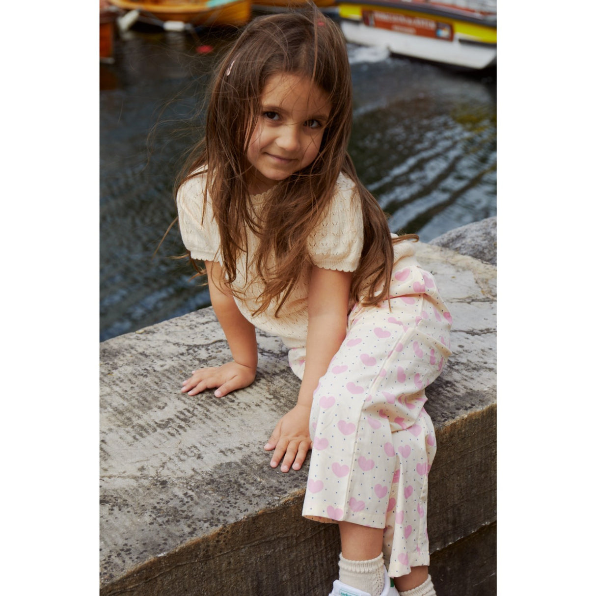 COPENHAGEN COLORS Heart Aop Heart & Dots Bukser Loose Fit