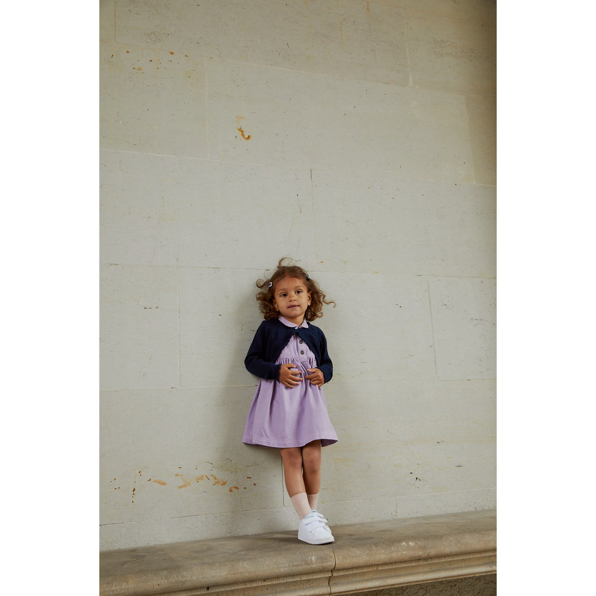 COPENHAGEN COLORS Navy Lt. Strikket bolero m. hjerteknapp