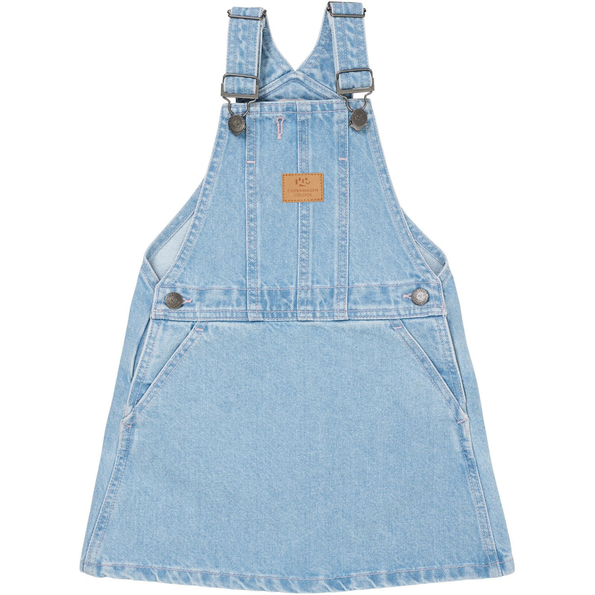 COPENHAGEN FARGER Super Lt Blå Indigo Vasket Organic Denim Spencer Kjole Med Hjerte