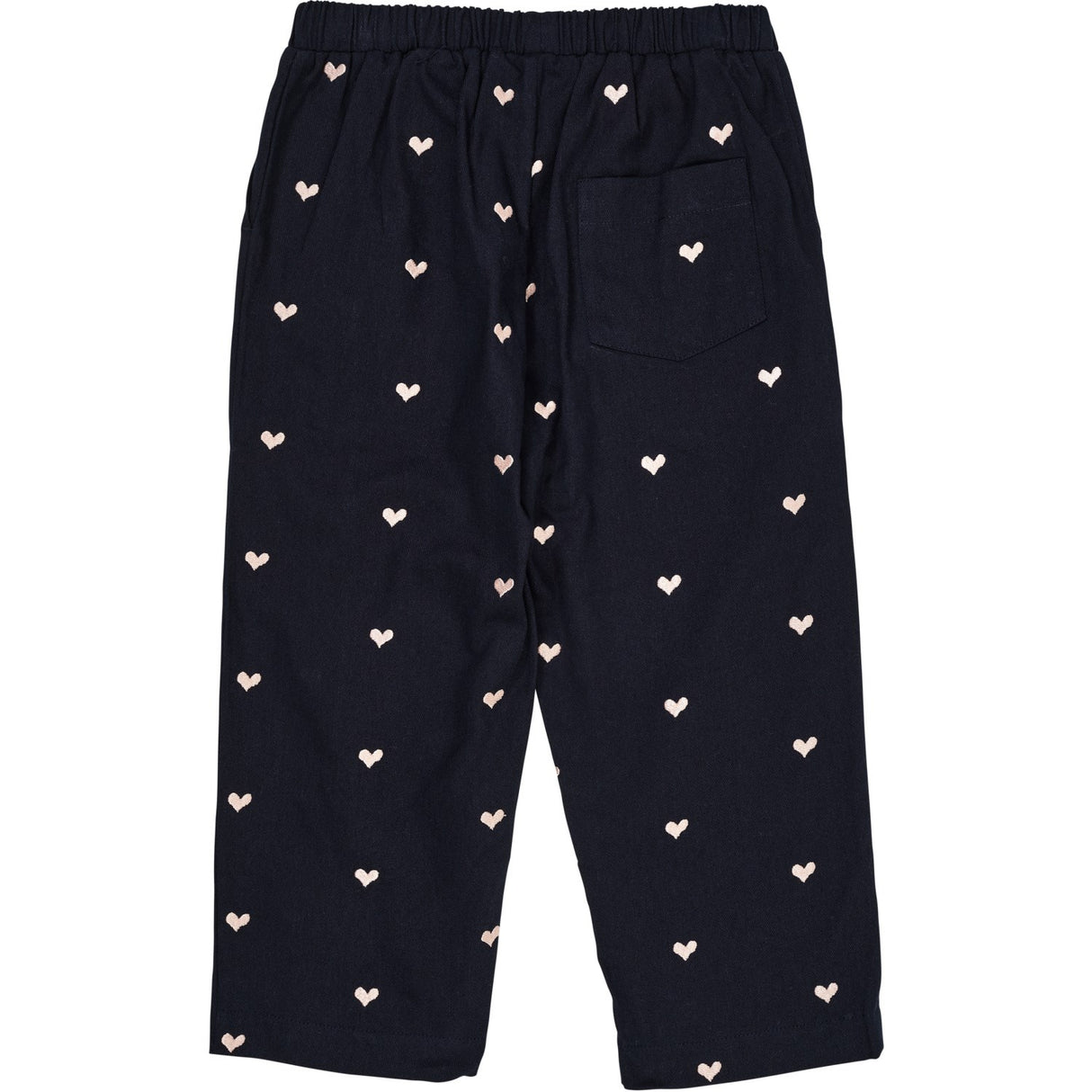 COPENHAGEN COLORS Navy W. Soft Pink Hearts Twill Heart Bukser