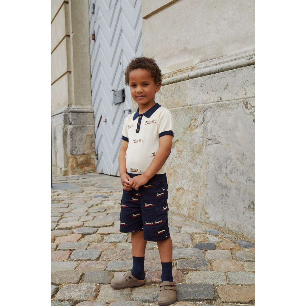 COPENHAGEN COLORS Navy m. Surfing Dog Twill Shorts