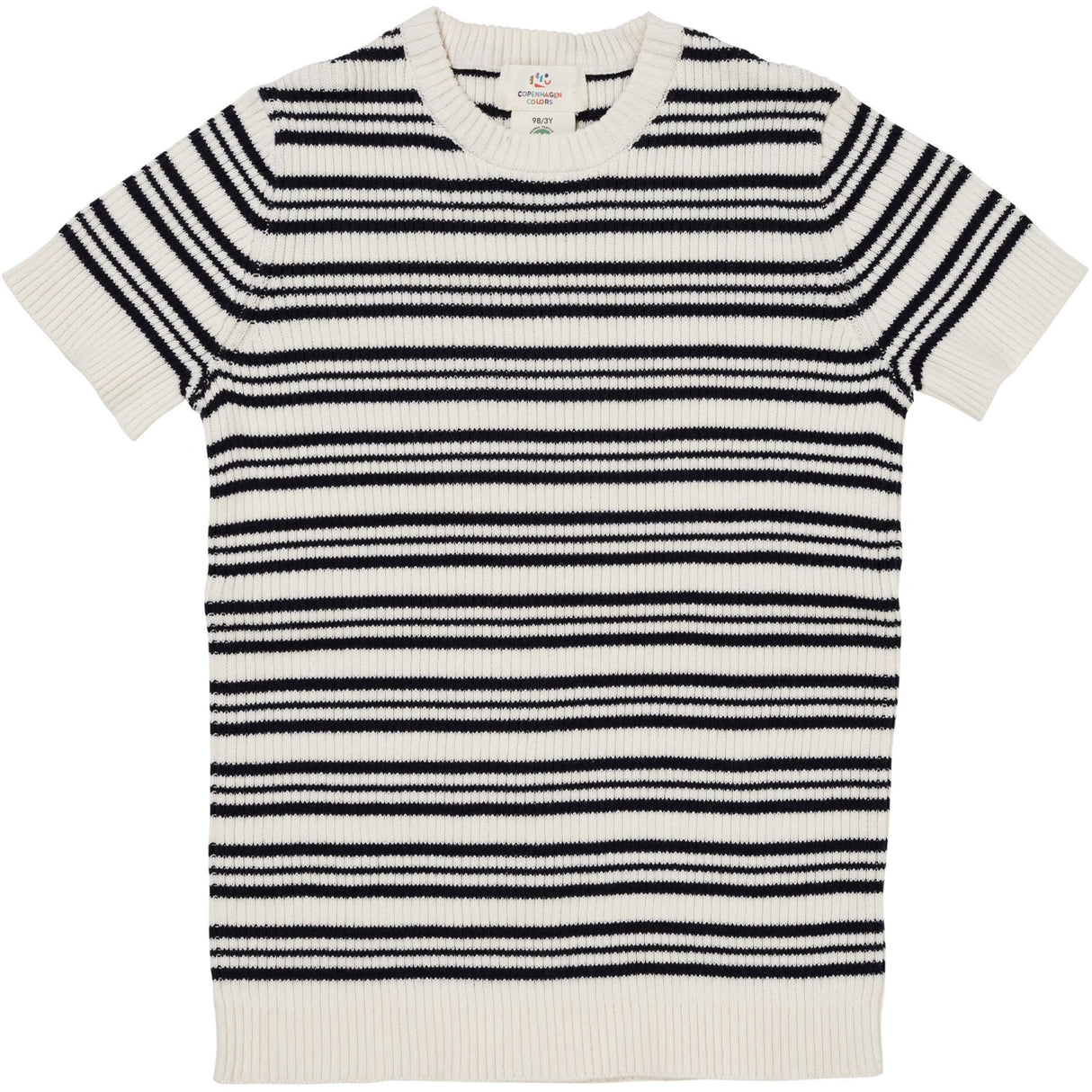COPENHAGEN COLORS Navy Stripe strikket ribbestrikket T-shirt